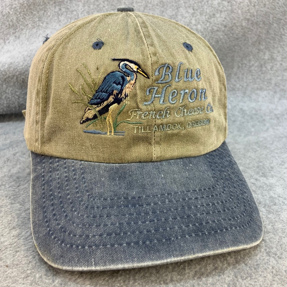 Blue Heron French Cheese Co Men Tan Blue TC Hat Tillamook Oregon OSFA